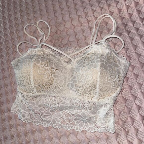 Other - White Lace Strappy Bralette